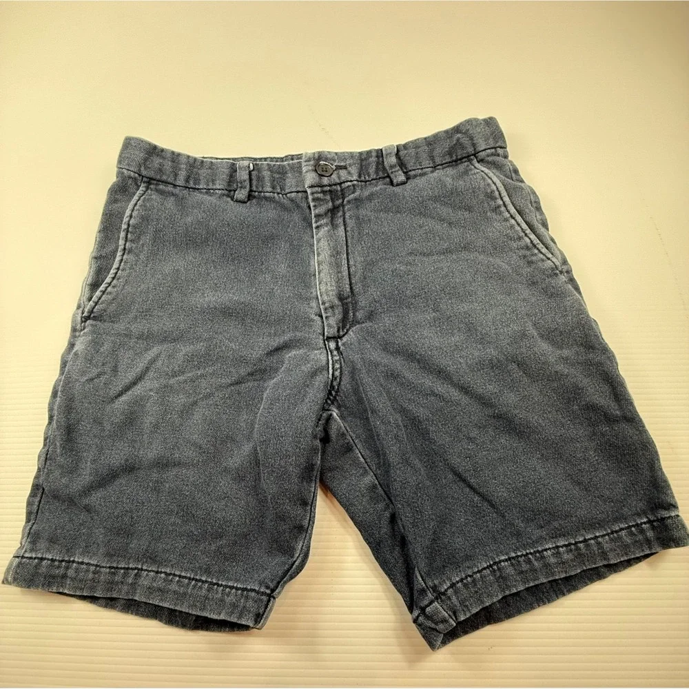 Banana Republic Mens Chino Shorts 34 Dark Wash Blue Stretch Cotton Casual 8.5 In